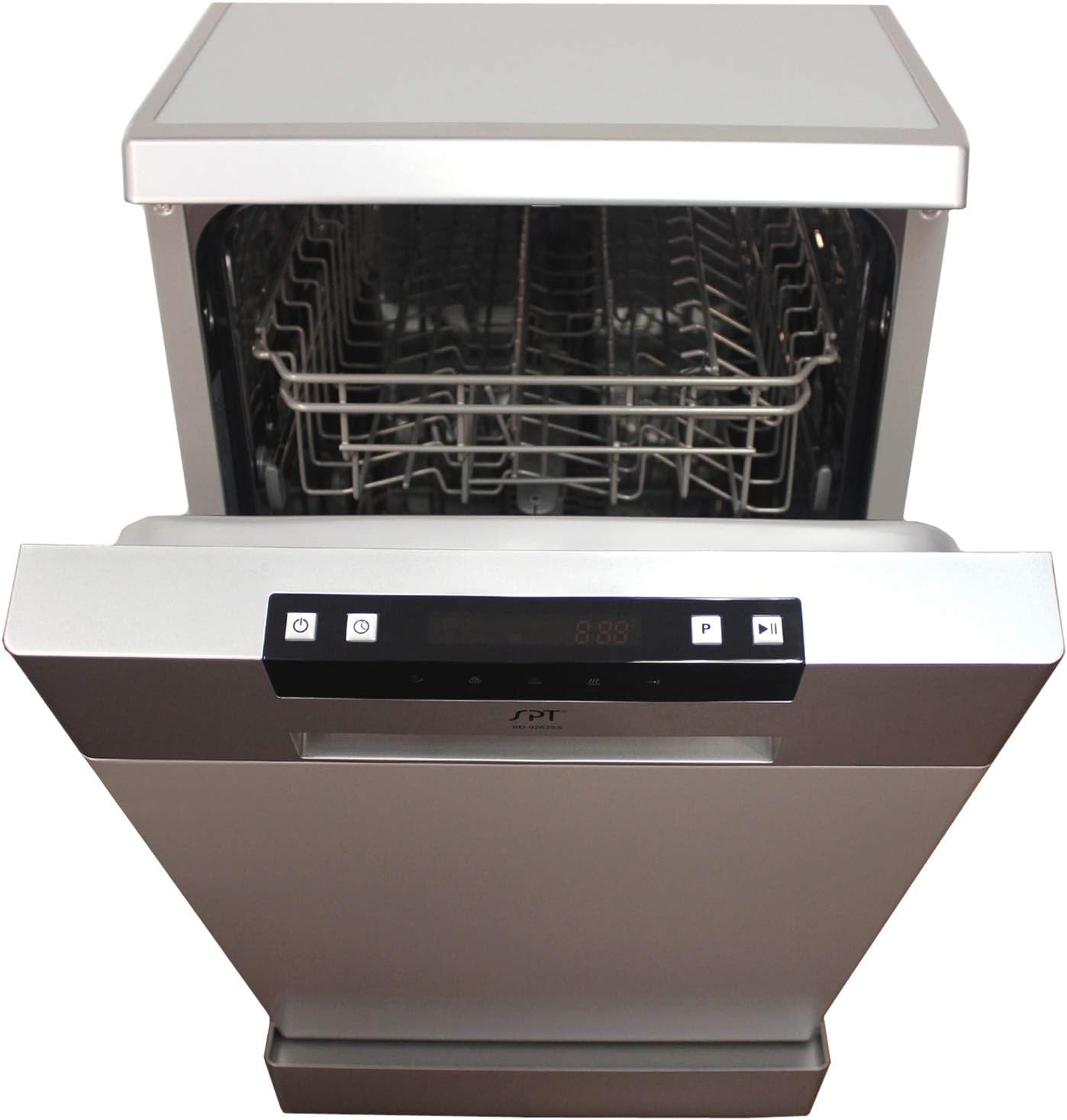 SPT SD-9263SS 18″ Wide Portable Stainless Steel Dishwasher with ENERGY STAR, 6 Wash Programs, 8 Place Settings and Stainless Steel Tub