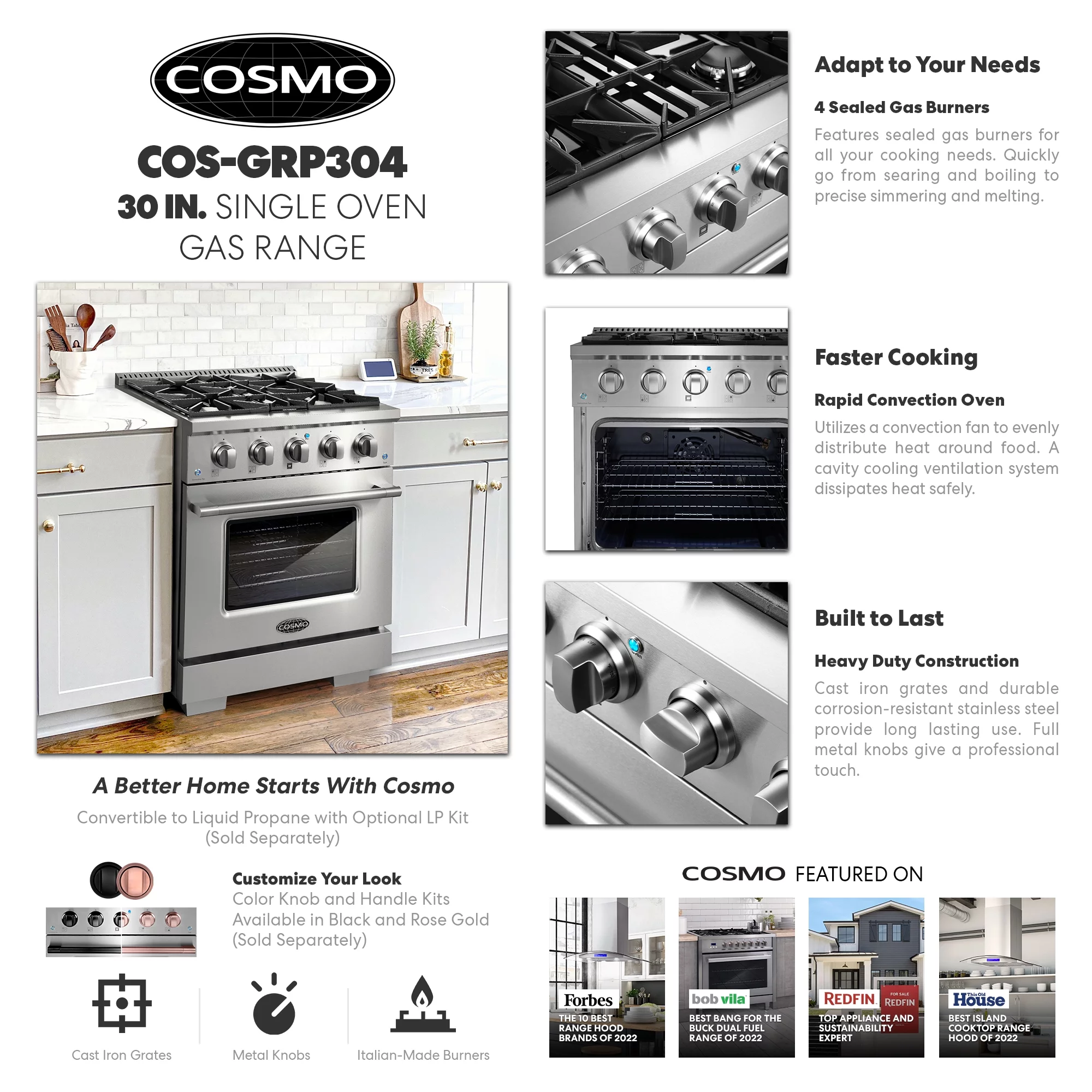 30 in. 3.5 cu. ft. Gas Range with 4 Burners in Stainless Steel