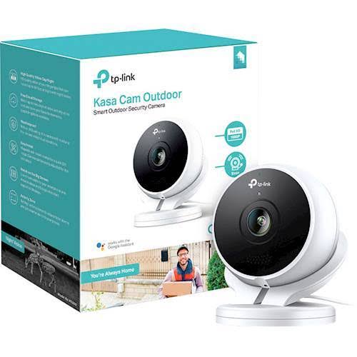 TP-Link - Kasa Outdoor 1080p Wi-Fi Wireless Network Surveillance Camera - White
