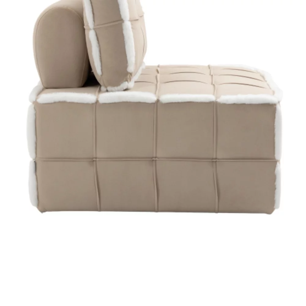 Upholstered Deep Seat Armless Accent Single Lazy Sofa Lounge Arm Chair
