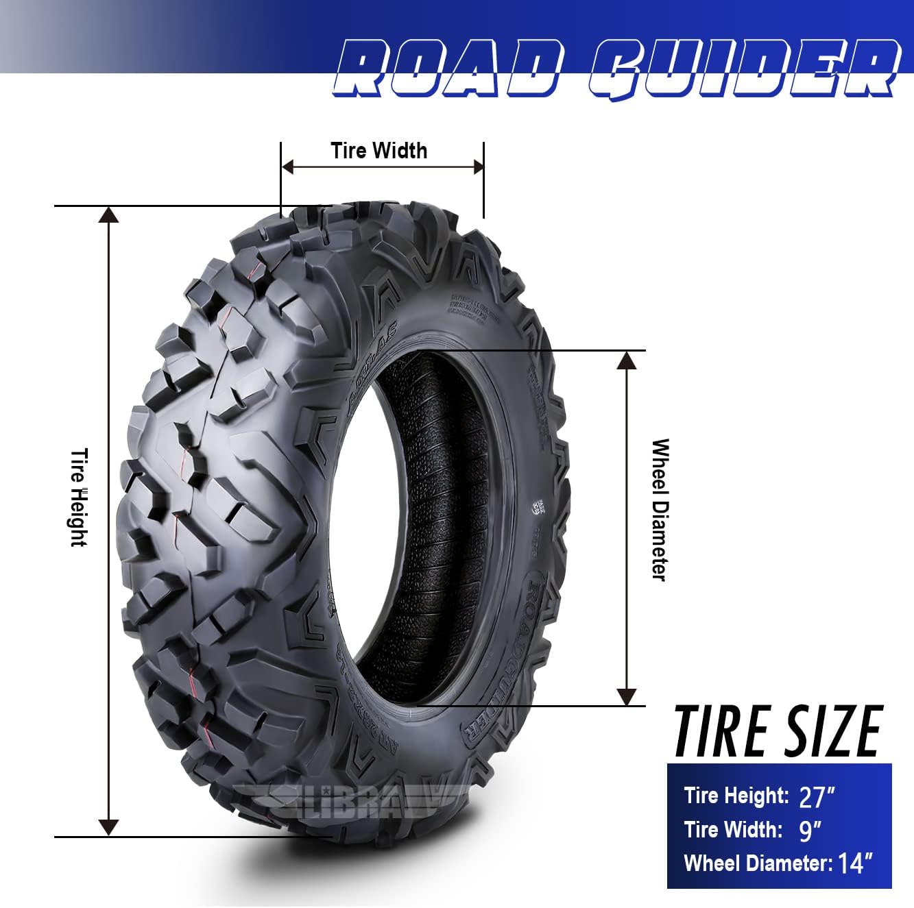 Set of 2 ATV UTV Tires 27x9-14 27X9x14 6PR Mud