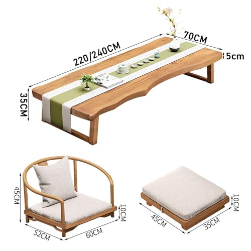 Japanese Tatami Tea Coffee Table, Low Table, Dining Table, Study Table, Small Desk, for Sitting On The Floor Bedroom Bay Window Tea Room(Color:Table
