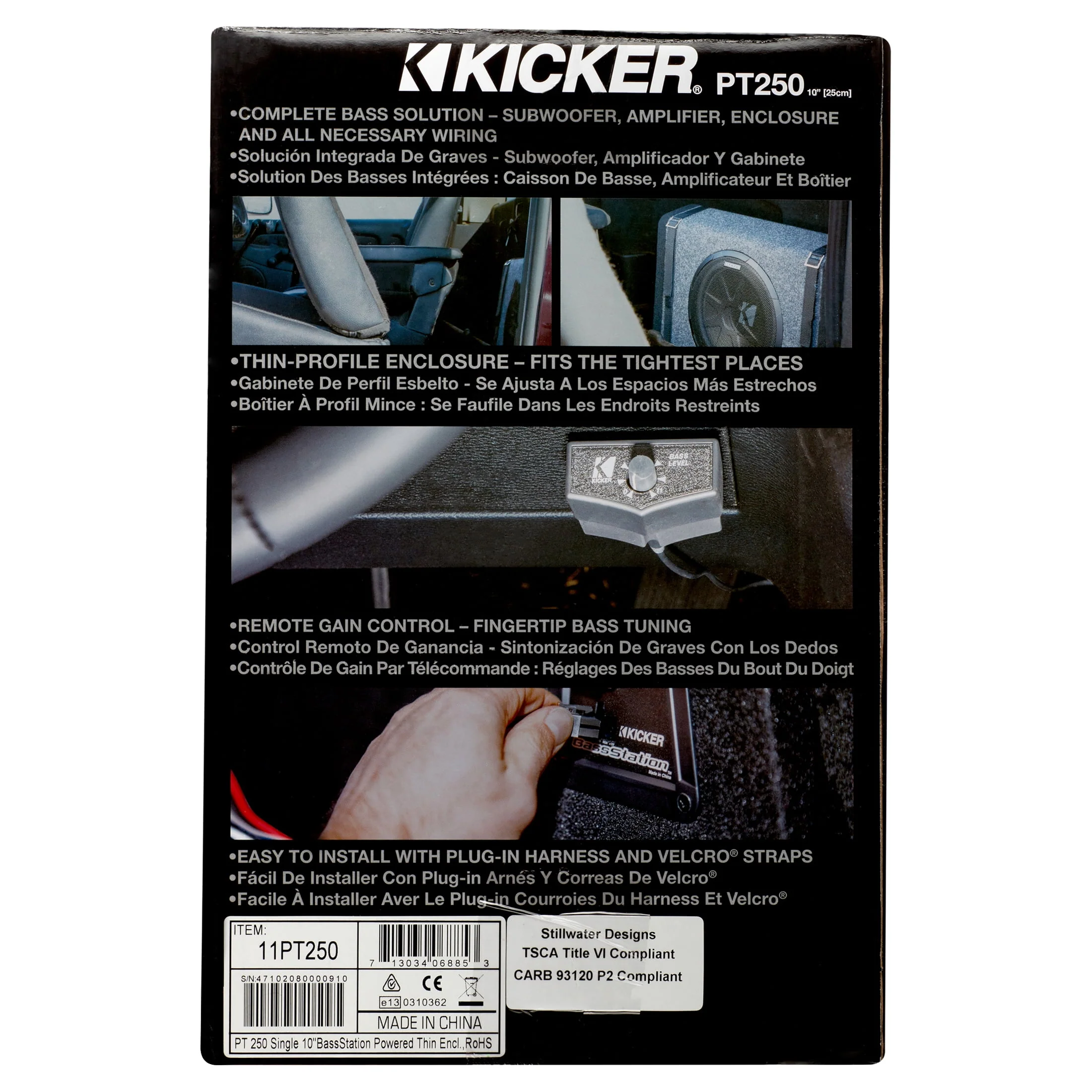 New Kicker PT250 10 Subwoofer with Built-in 100W Amplifier