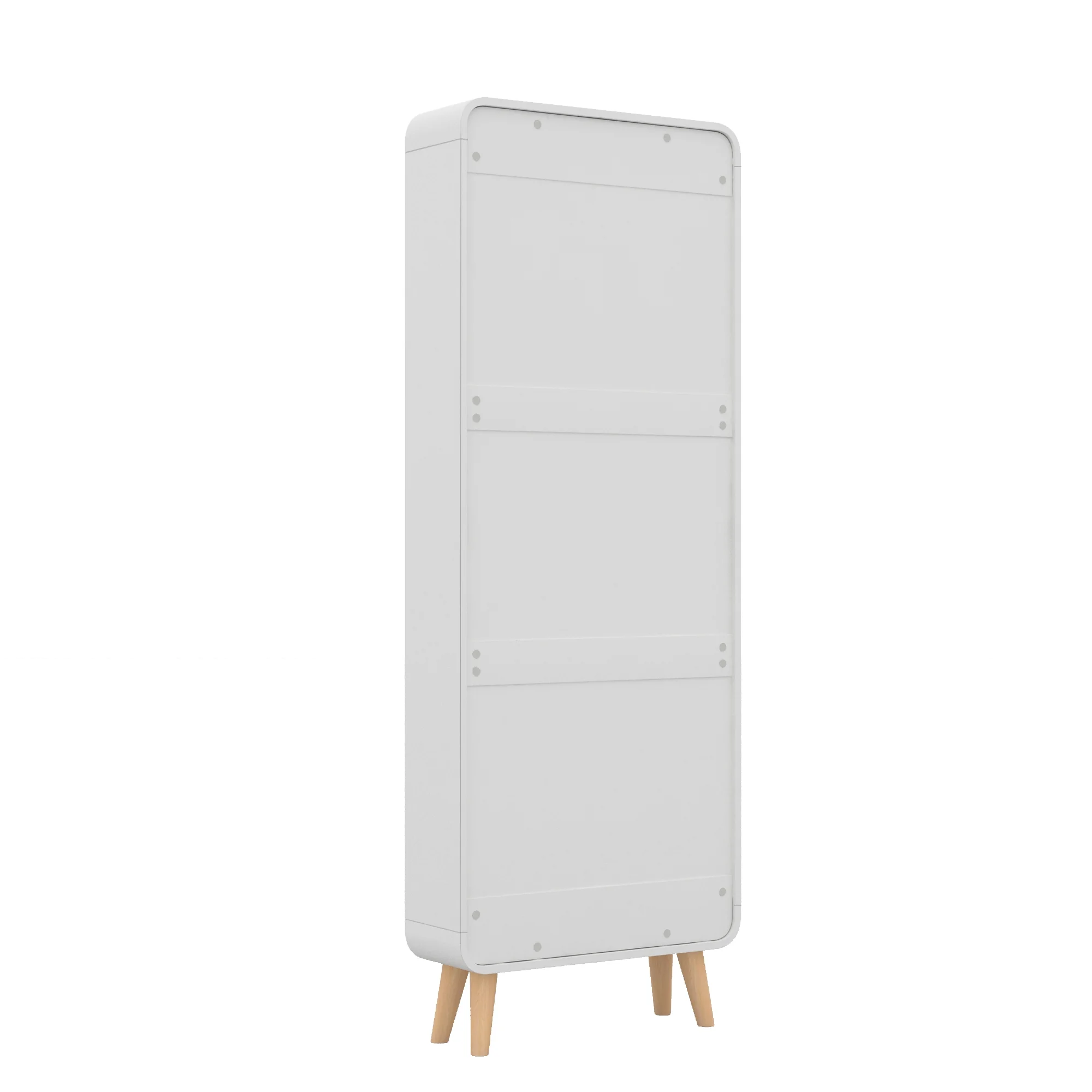Holaki Shoe Cabinet, 4 Flip Drawers Free Standing Shoe Rack with Mirror, White Wood Slim Shoe Storage Cabinet for Entryway, Hallway, and Corridor