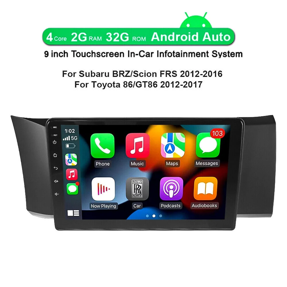 Kydely Upgrade Your Subaru BRZ/Scion FRS Toyota 86 GT86 with 9" CarPlay Android Radio Stereo - Wireless WIFI, Bluetooth, GPS