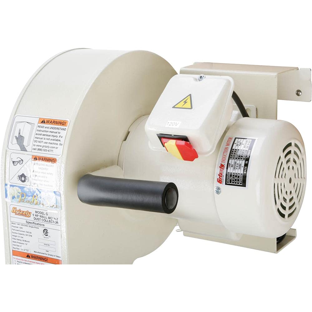 Grizzly Industrial G0785-1 HP Wall-Mount Dust Collector with Canister Filter - Smart Home Appliances