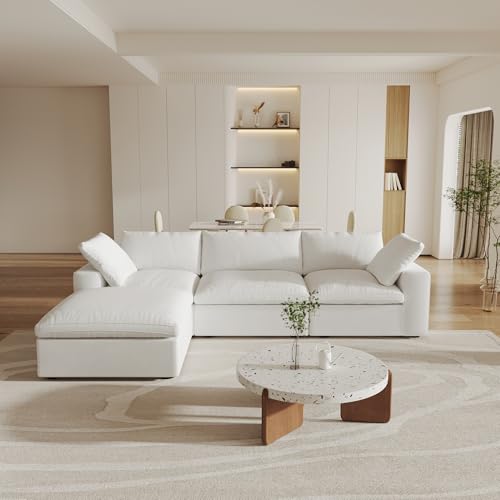 160.6" Cloud Couch Modular Sectional Sofa for Livingroom,Oversized Convertible Sofa with Storage Ottomans,6 Seat Wide Couches