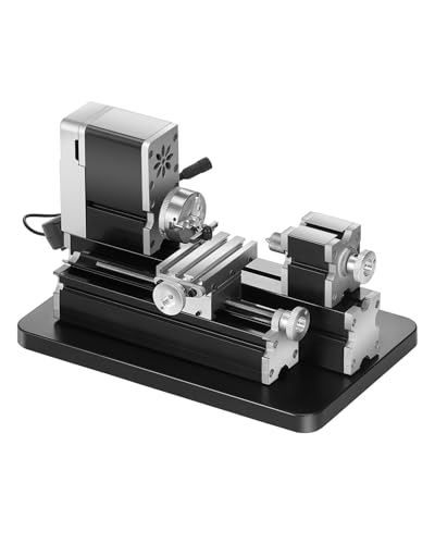 VEVOR Didactical Mini Metal Lathe Machine, 2.76 x 5.12 in, 36W Power Metal Lathe, 20,000 RPM Speed, with 3-jaw Chuck, Aluminum Alloy Handwheel