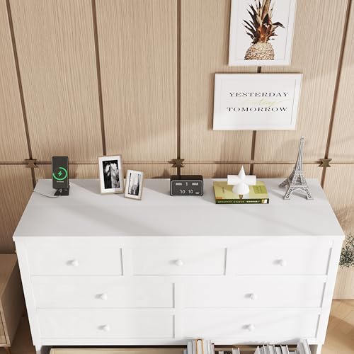 KEIKI Queen Size Cabinet Murphy Bed with Charging Station and Drawer, Multiple Storage Foldable Hideaway Wall Murphy Bed Frame with Solid Slat