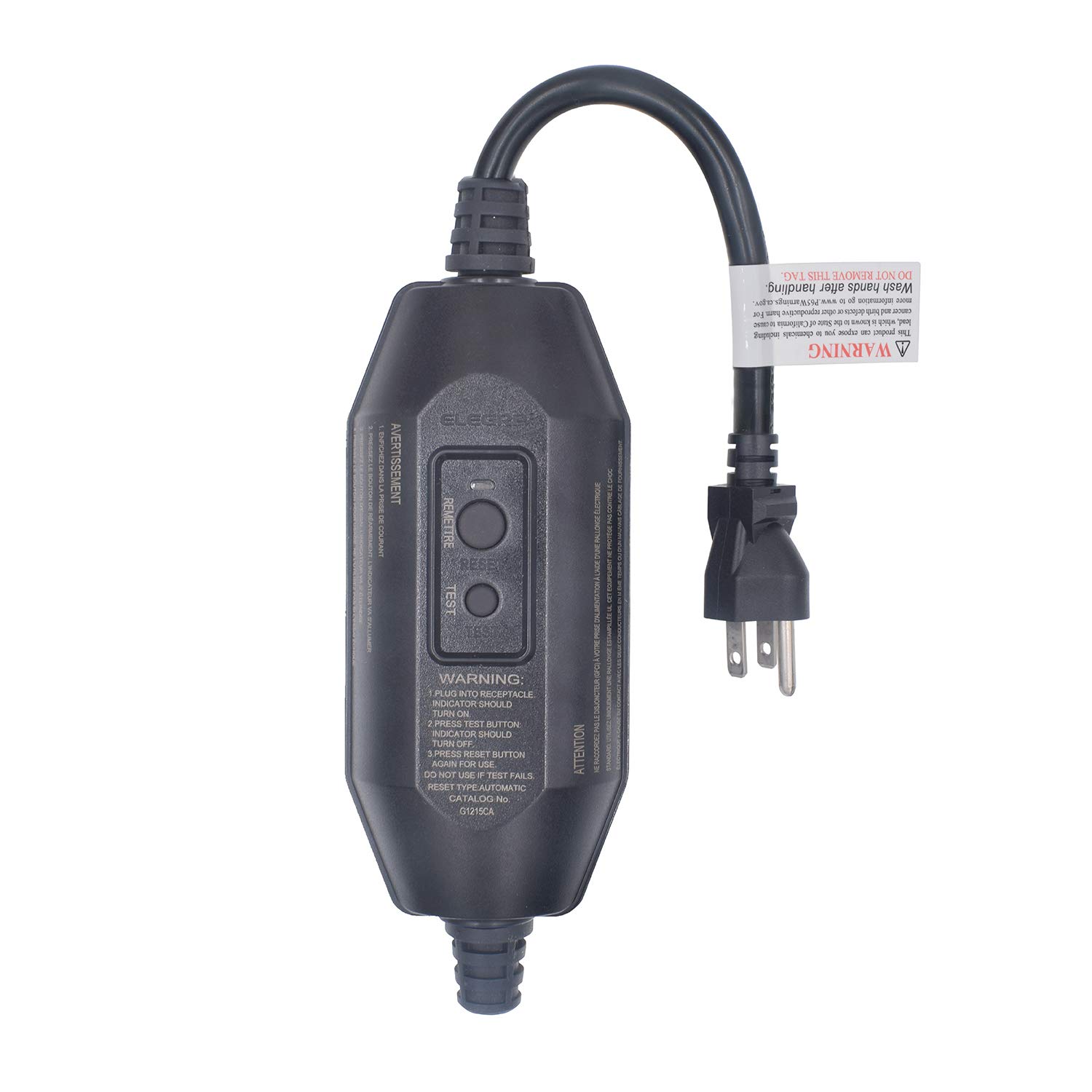 ELEGRP G1215CA G20CAR Patented Auto-Monitoring GFCI Replacement Plug Inline Assembly