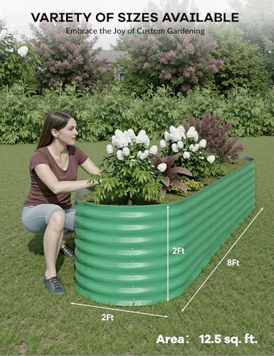10x4x1.5ft Raised Garden Bed,Galvanized Raised Planter Boxes Outdoor with Easy Assembly, Large Garden Bed for Vegetables, Fruits, Flower