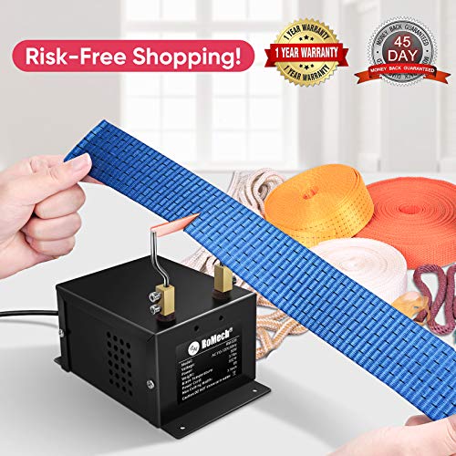 ROMECH 120W Adjustable Electric Rope Cutter, Hot Knife Thermal Blade, Bench Mount Cutting Tool Kit for Braid Fabric Webbing Belting Ribbon (120W