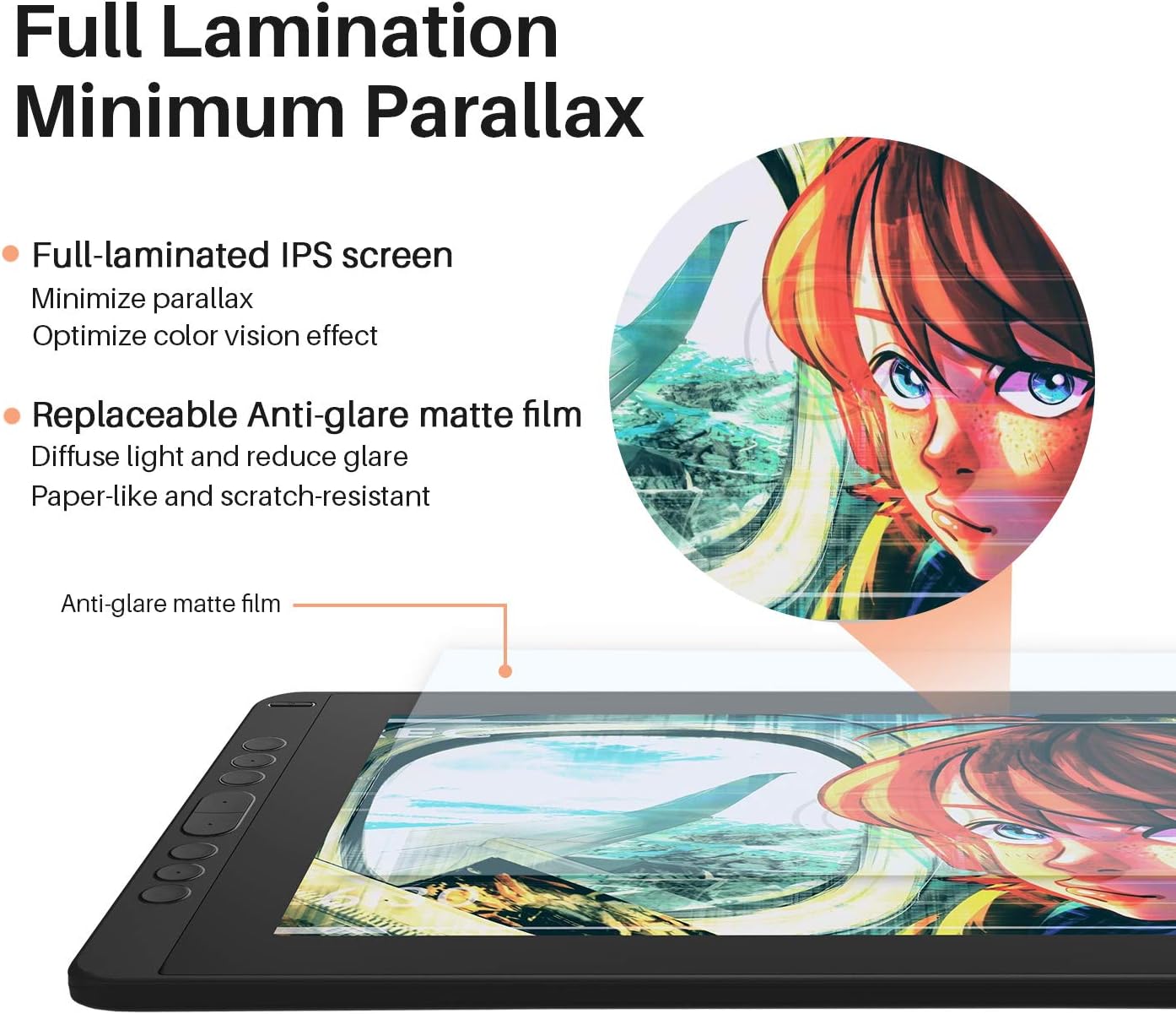 HUION Kamvas 13 Drawing Tablets with Screen Android Supported 13.3 inch Full-Laminated Anti-Glare Pen Display 120% sRGB 8192 Levels Tilt Function