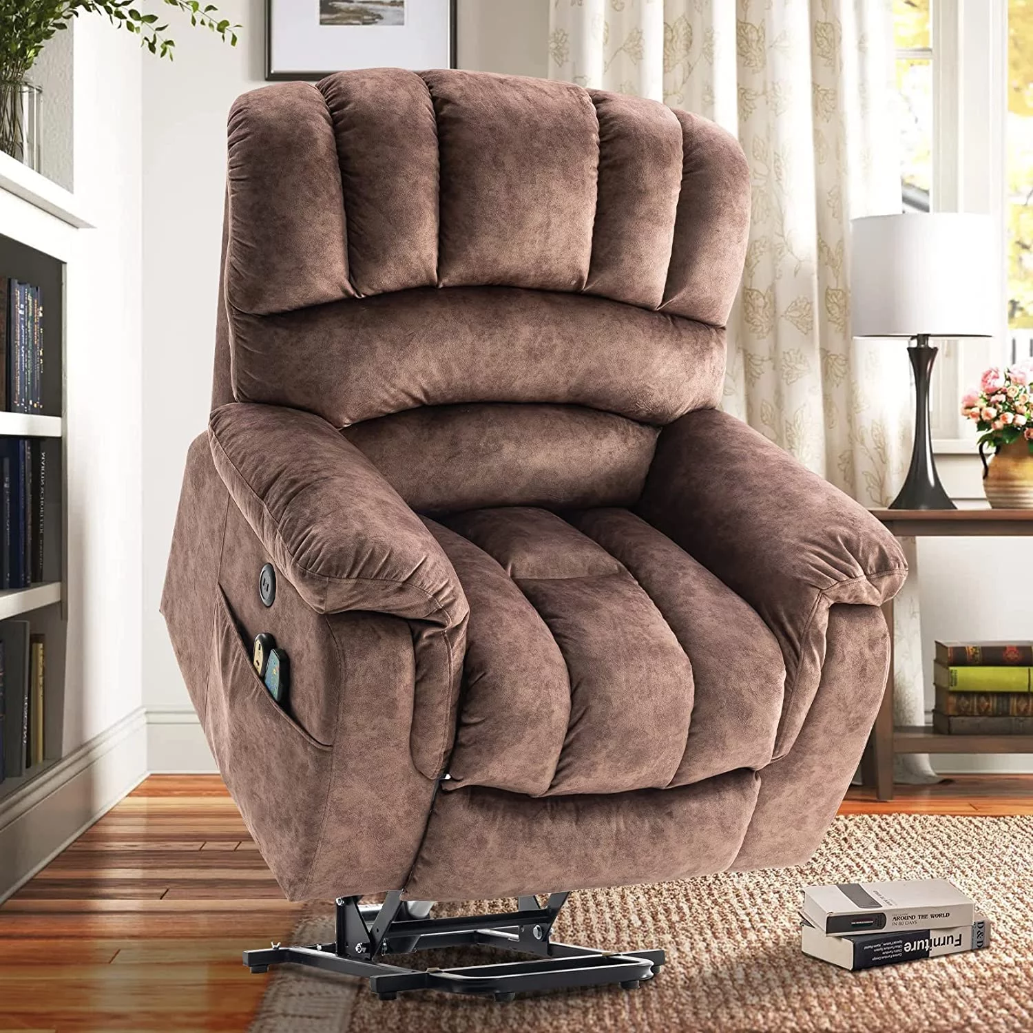 W WARMHOL Large Power Electric Lift Chairs Recliners for Elderly Big Man with Massage and Heat