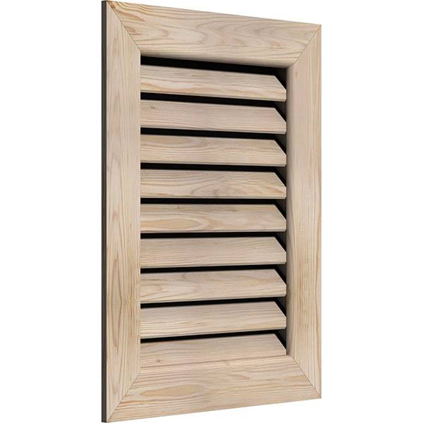Ekena Millwork 22-in W x 26-in H Vertical Gable Vent (27-in W x 31-in H Frame Size): Unfinished, Functional, Smooth Pine Gable V