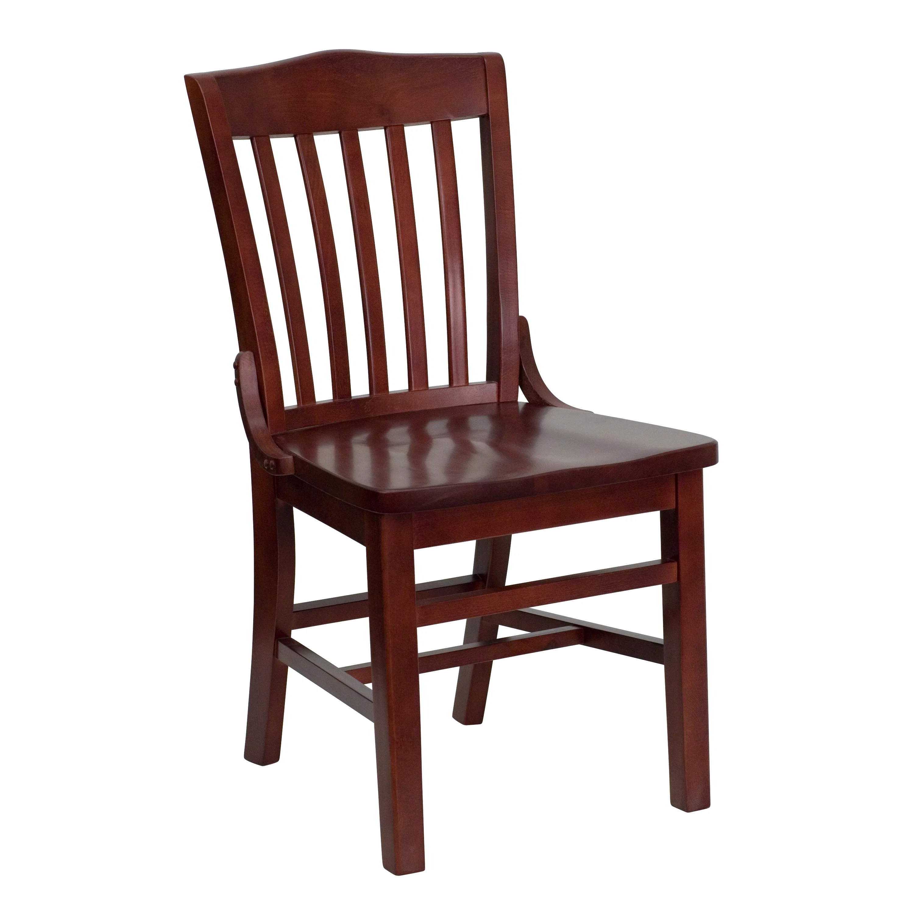 Emma + Oliver School House Back Mahogany Wood Chair