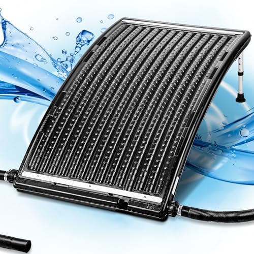 2025 Upgraded Solar Pool Heater with Adjustable Support Feet, Pool Heater for Above Ground Pool, Inground Pool Warmer, with 2 Adapters
