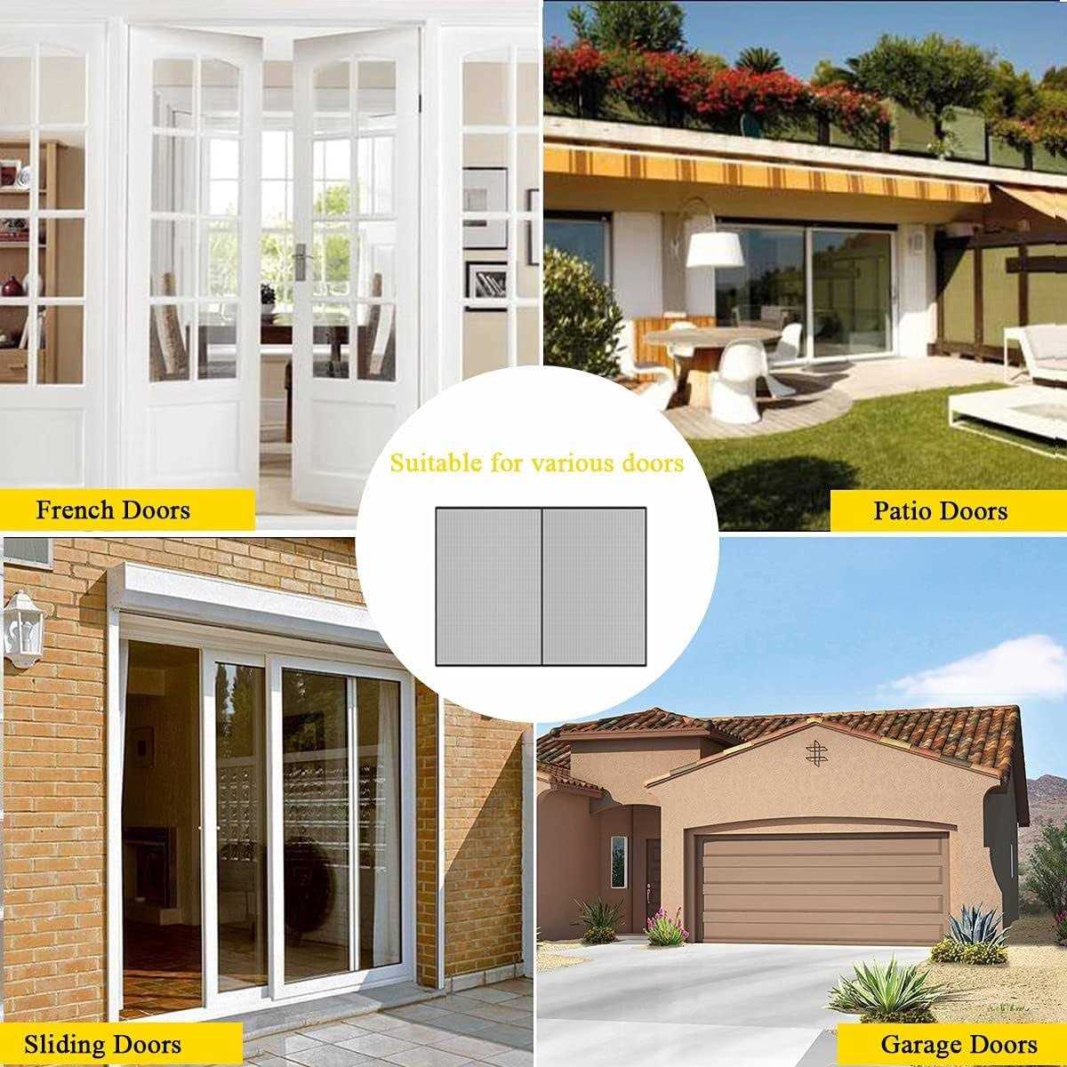 LIAMST Garage Door Screen Car Garage Doors Reinforced Fiberglass Door Screen,Stronger High Energy Magnets Hands Free Magnetic Screen