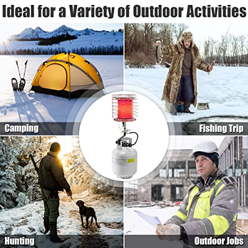 S AFSTAR 35,000-42,000 BTU Tank Top Propane Heater, Portable Propane Heater w/Tip-over Switch & Safety Shut-off