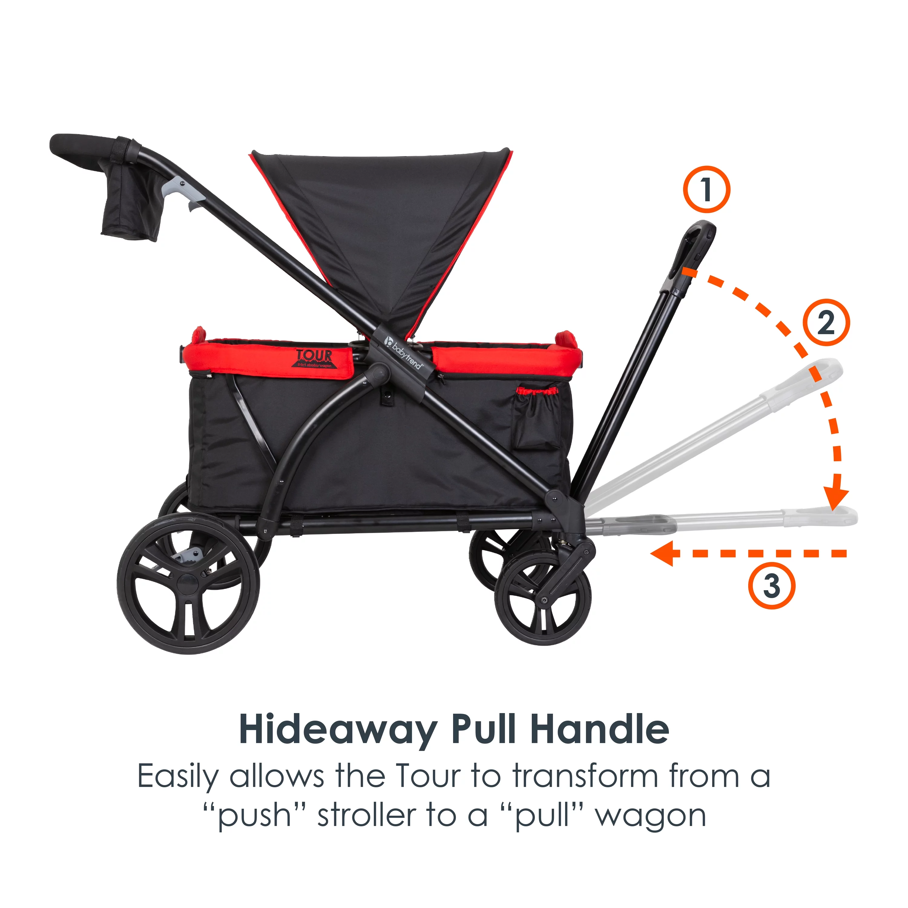 Baby Trend Tour 2-in-1 Stroller Wagon - Mars Red - Red