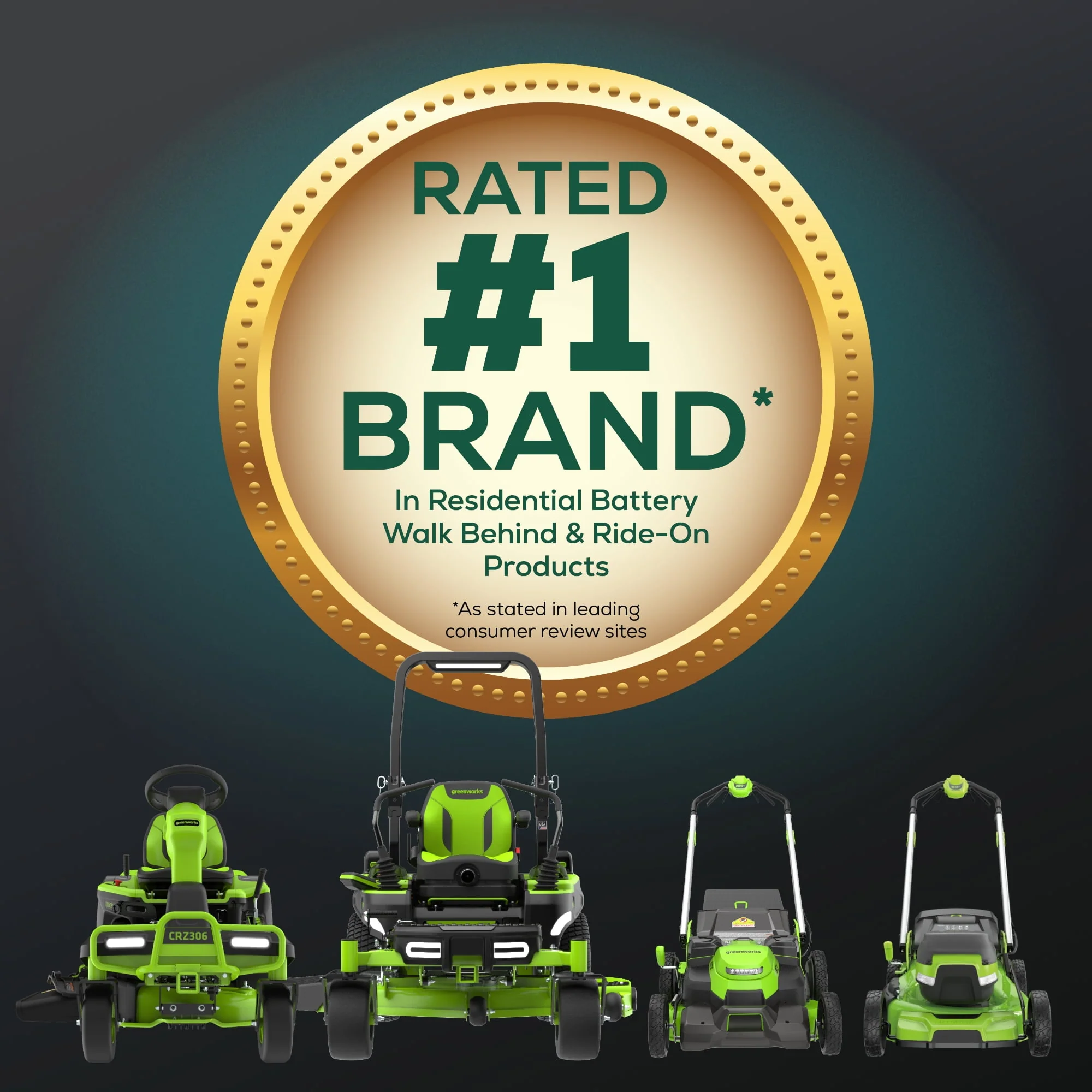 Greenworks 60V 42” Cordless Battery Crossover-Z Zero Turn Riding Lawn Mower + (6) 8Ah Batteries & (3) Dual Port Turbo Chargers 7409302