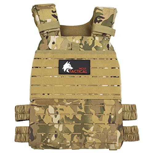 WOLF TACTICAL Adjustable Weighted Vest &ndash; WODs, Strength and Endurance Training, Fitness Workouts, Running