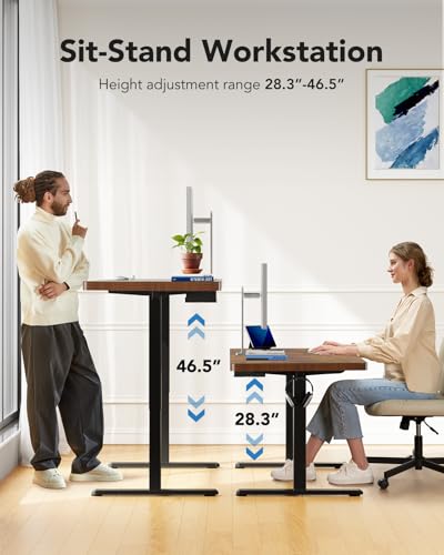 HUANUO Electric Standing Desk, 71 x 35 inch Large Height Adjustable Table, Powerful Brushless Motor, 4 Memory Preset, Sit Stand Up Desk