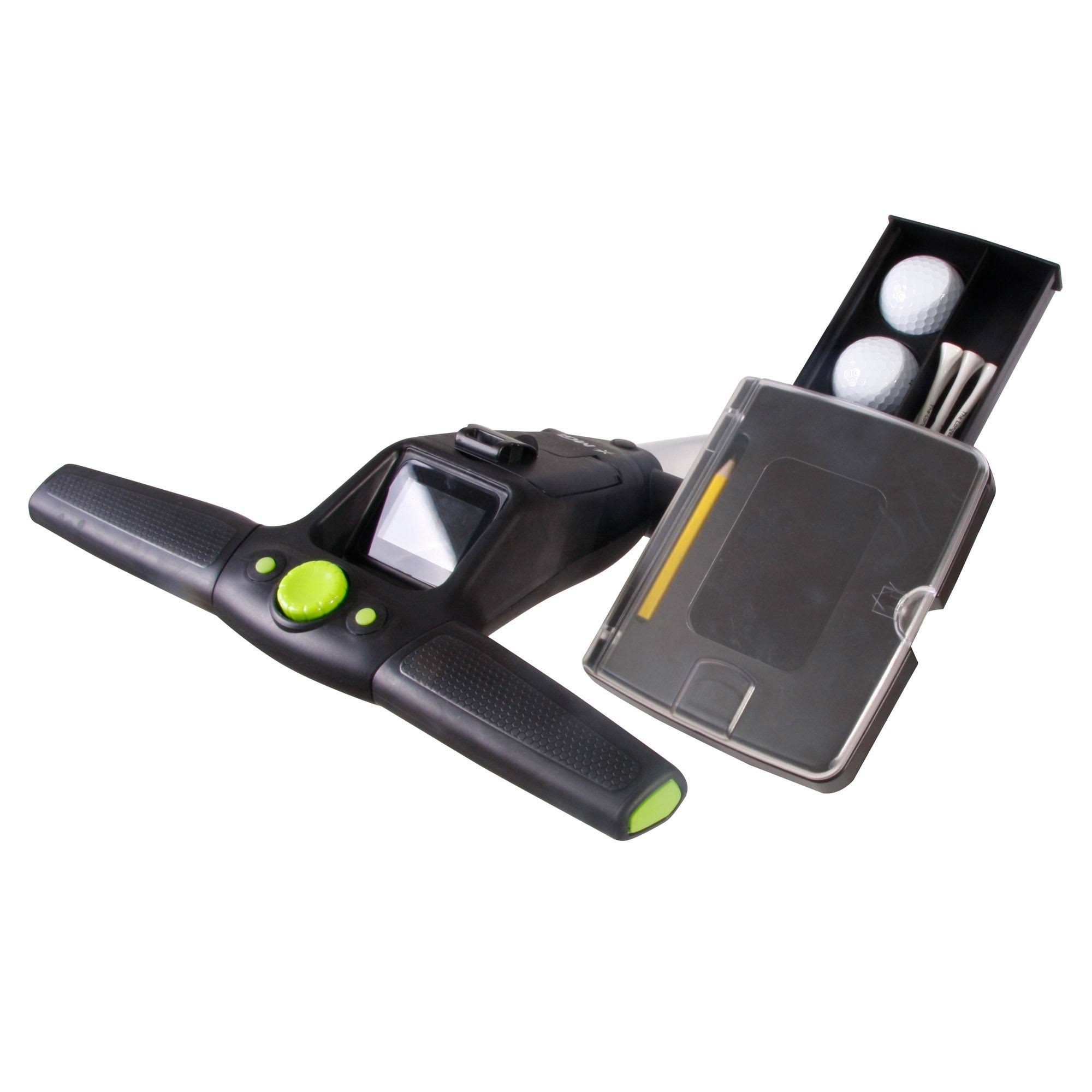 MGI Zip X1 Electric Golf Push Cart Swivel Wheel Caddie with Accessories, Black