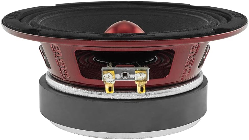 DS18 PRO-X6.4BM Loudspeaker - Pair of 6.5, Midrange, Red Aluminum Bullet, 500W Max, 250W RMS, 4 Ohms