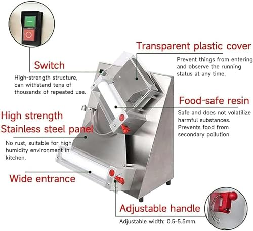 Wzglod Commercial Pizza Dough Roller Sheeter, 30/40cm Automatic Dough Press Machine