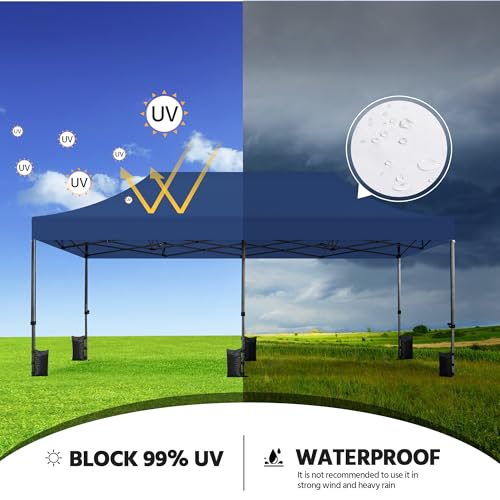 Yaheetech Heavy Duty Pop Up Canopy Tent, 10x20 Commercial Instant Shelter Tent for Wedding, Parties, Adjustable Outdoor Canopy with Wheeled Carry Bag
