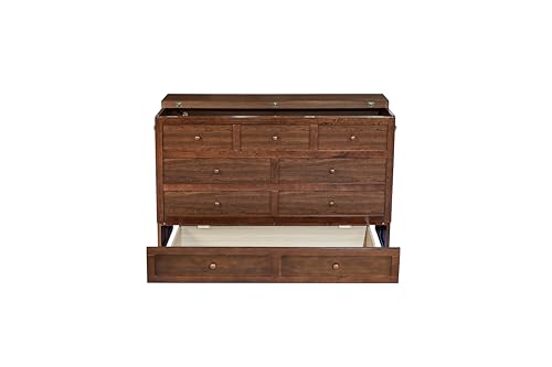 Queen Murphy Bed with Desk and Removable Shelves on Each Side, Murphy Bed Chest Murphy Bed Frame w/USB Port for Home Office, Studio or Guest Room