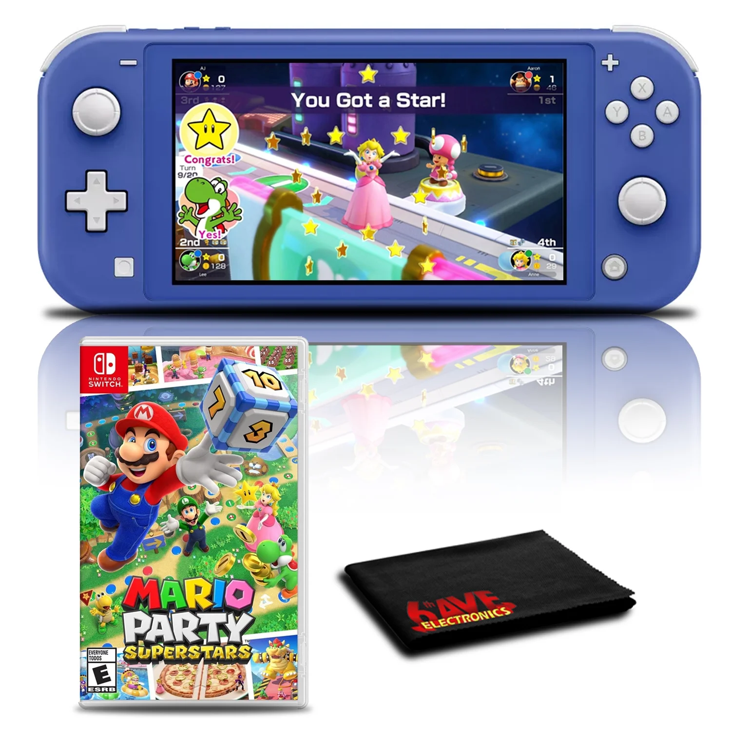 Nintendo Switch Lite (Blue) with Mario Party Superstars Game