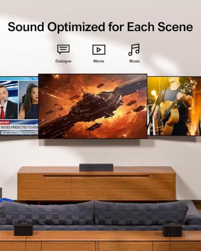 ULTIMEA 5.1CH Surround Sound Bar with Subwoofer, Dolby Atmos, VoiceMX & BassMX Tech, 300W Soundbar for Smart TV