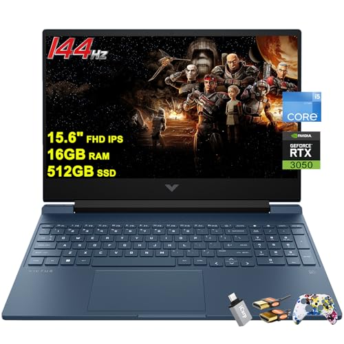 HP Victus 15 Gaming Laptop 15.6” FHD IPS Anti-Glare 144Hz Intel 8-core i5-12450H (Beat i7-11800H) 16GB RAM 512GB SSD GeForce RTX 3050 Backlit B&O
