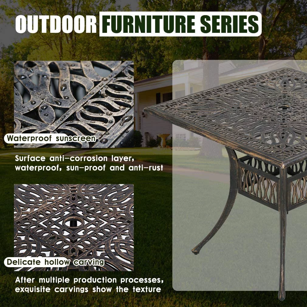 FDW Outdoor Dining Table Set Patio Dining Set Dining Chairs Set of 4 Wrought Iron Patio Furniture Outdoor Dining Set Patio Furniture Patio Chairs