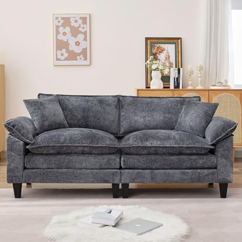Loveseat Sofa for Living Room, 83" Cloud Loveseat Sofa, Chenille Fabric Sofa Couch with Double Cushion