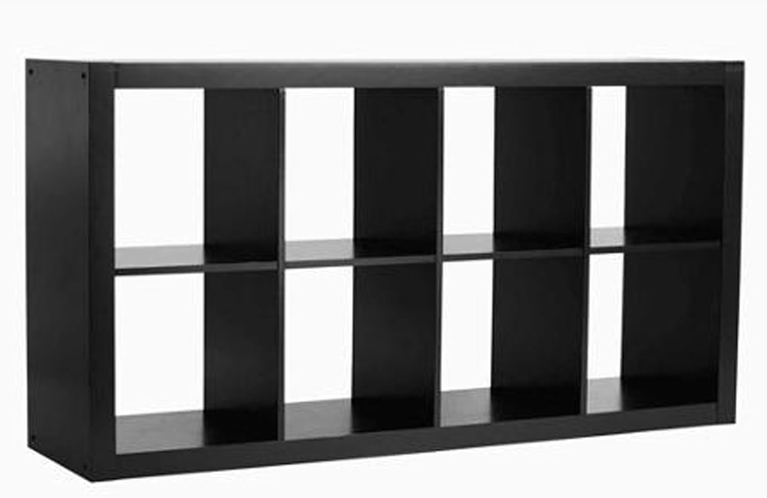 8-Cube Organizer Solid Black Cube Organizer Shelf Vertical Horizontal Shelves Bookcase Easy Assembly Better Homes and Gardens Office Storage Cubes