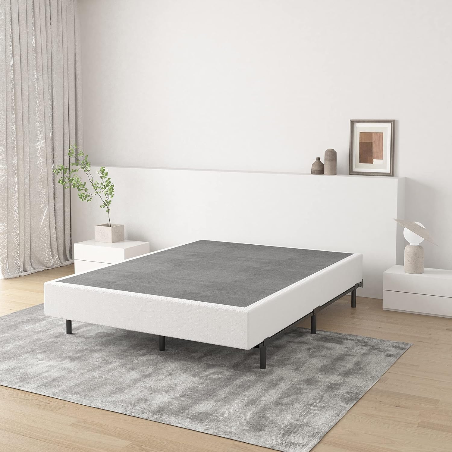 ZIYOO Cal King Box Spring 9 Inch High Profile Easy Assembly,Mattress Foundation/Heavy Duty Metal Steel Structure/Quiet Noise-Free Accessory