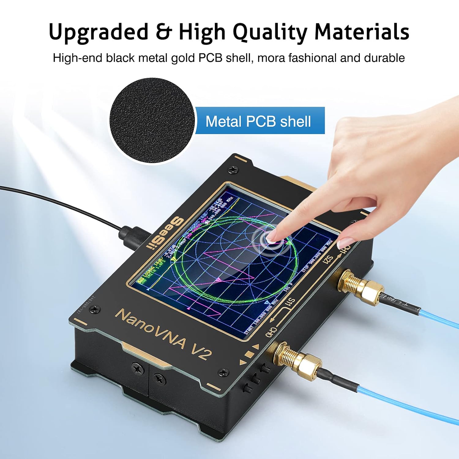 Nanovna SAA-V2 Vector Network Analyzer 10KHz~3GHz HF VHF UHF Antenna Analyzer 3.2 inch Touchscreen with Case,Measuring Duplexer, The Filter
