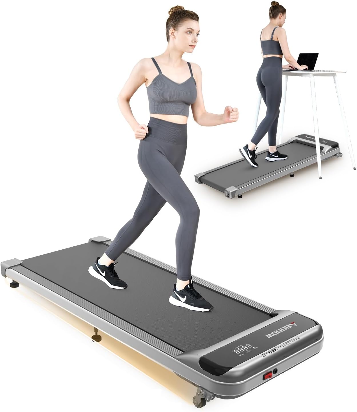 Under Desk Treadmill, Walking Pad with Remote Control, Under Desk Treadmill for Home Office