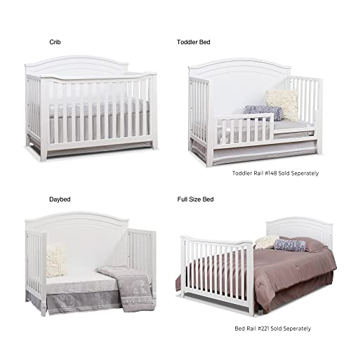 SORELLE FURNITURE Berkley Round Top Crib, Classic 4-in-1 Convertible Crib, Made of Wood, Non-Toxic Finish, Wooden Baby Bed, Toddler Bed