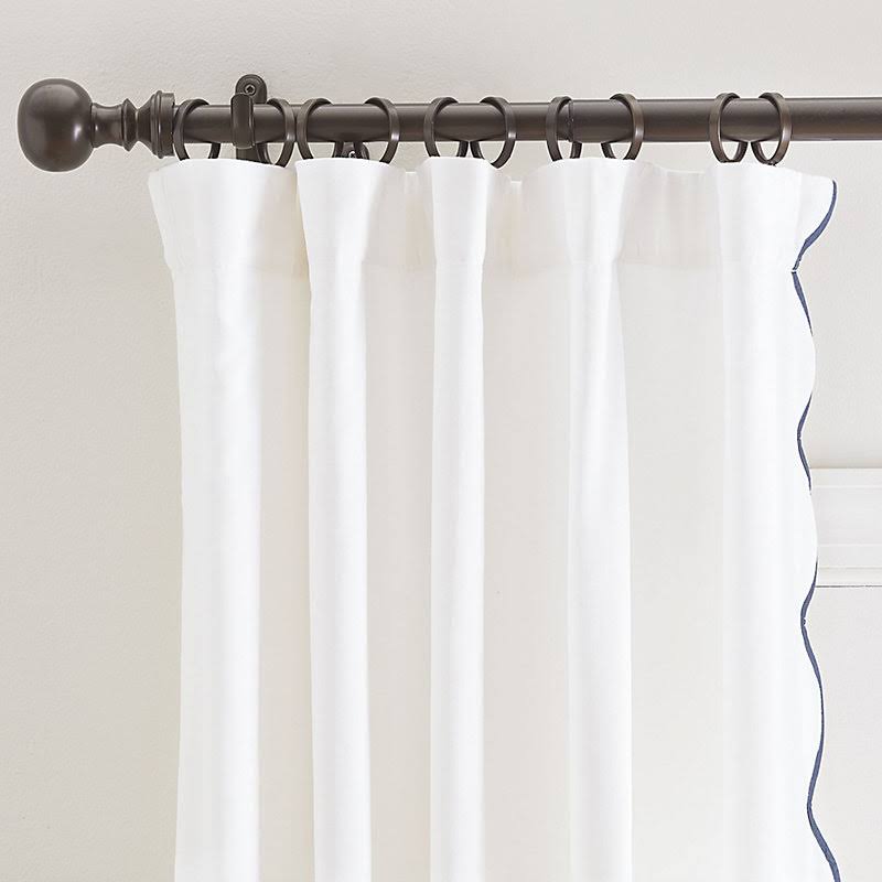 Set of 2 Emma Scalloped Drapery Panels White 108x22 - Ballard Designs
