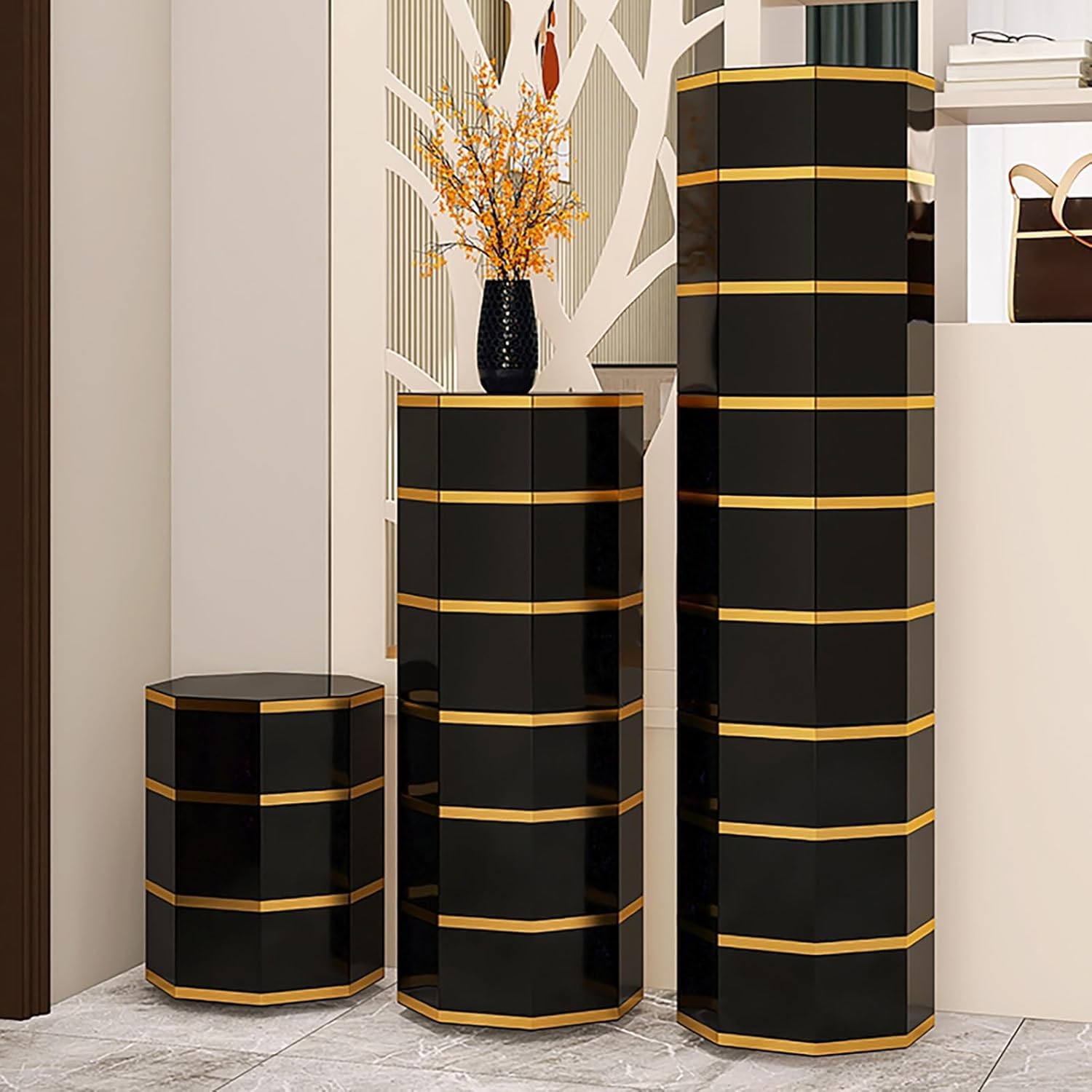 Tall Round Rotating Shoe Rack 360° Rotating Shoes Shelf Vertical Shoe Rack Metal Shoe Storage for Entryway Hallway Shoe Organizer Cabinet for Small