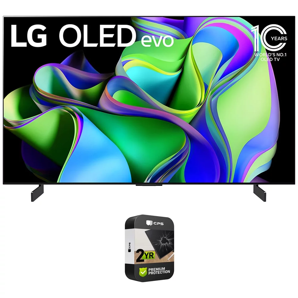 LG OLED65C3PUA OLED evo C3 65 Inch HDR 4K Smart OLED TV (2023 Model) Bundle with 2 YR CPS Enhanced Protection Pack