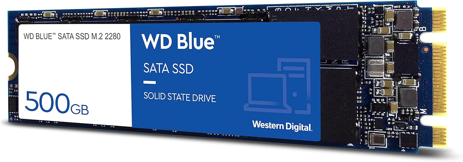 Western Digital 500GB WD Blue 3D NAND Internal PC SSD - SATA III 6 Gb/s, M.2 2280, Up to 560 MB/s - WDS500G2B0B Pack of 2