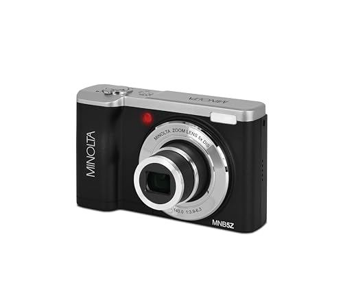 Minolta 56MP Dual Lens Digital Camera &ndash; 5X Optical Zoom, 5K Ultra HD Video, CMOS Sensor, 2.8-inch LCD Screen, Stabilization, Selfie Lens