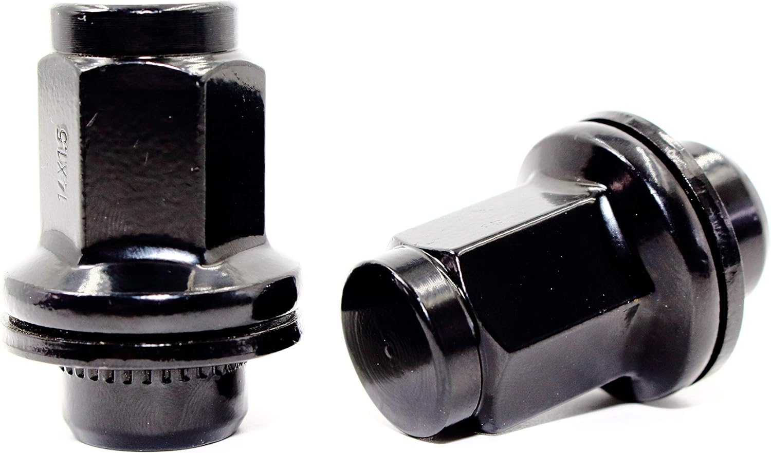 Set of 20 Veritek 14x1.5mm OEM Style Factory 1.80 Inch 7/8 22mm Hex Mag Washer Replacement Black Lug Nuts for Toyota Sequoia Landcruiser Tundra Lexus