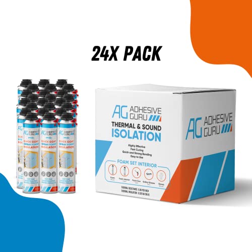Adhesive Guru Spray Foam Insulation Kit ( 6 x 32.80 oz), Polyurethane Self-Expanding Spray Adhesive Foam