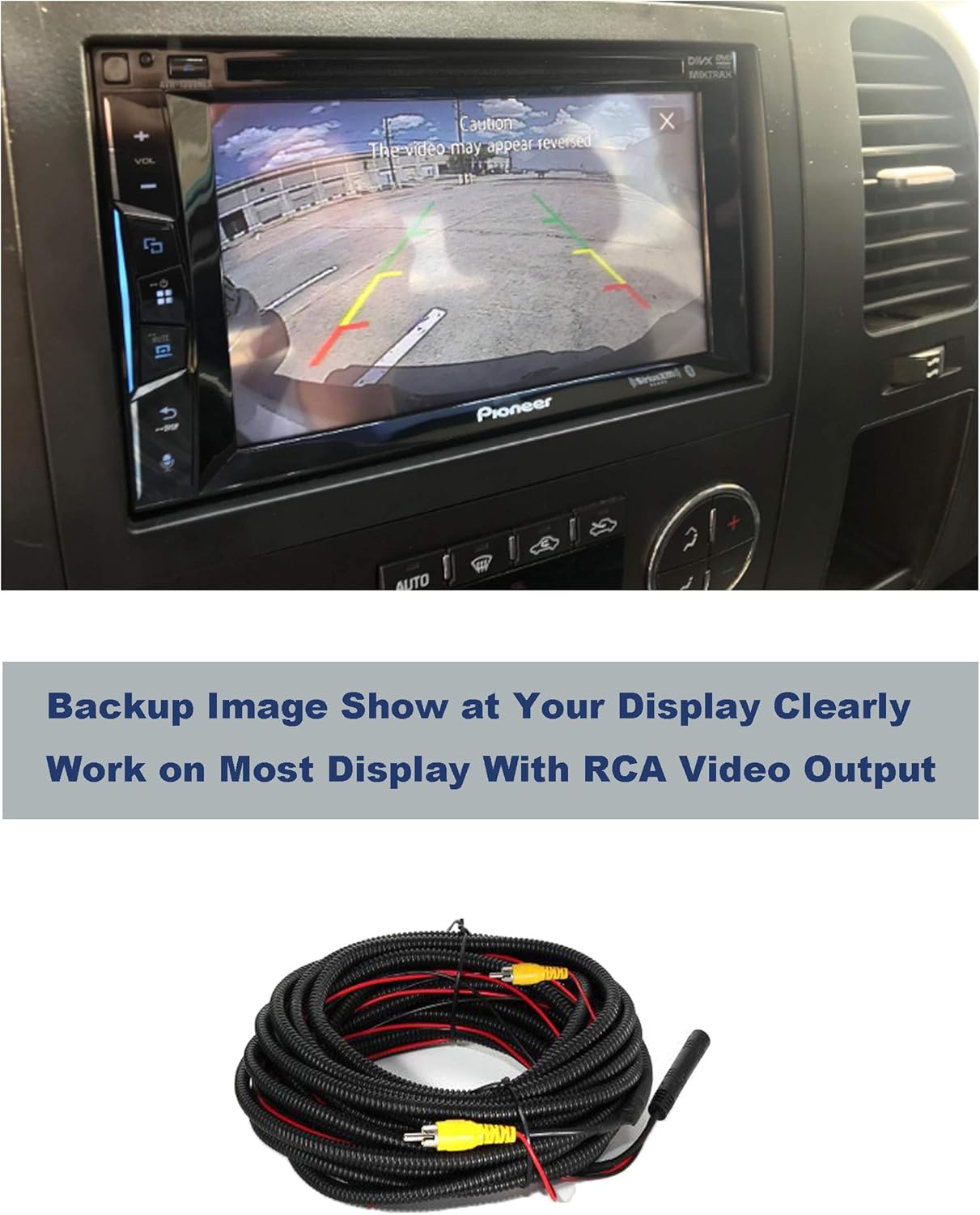 RED WOLF for Chevrolet Silverado/GMC Sierra 1500 2500HD 2007-2013 Tailgate Handle with Backup Camera Guideline Reverse Parking Trucks Black